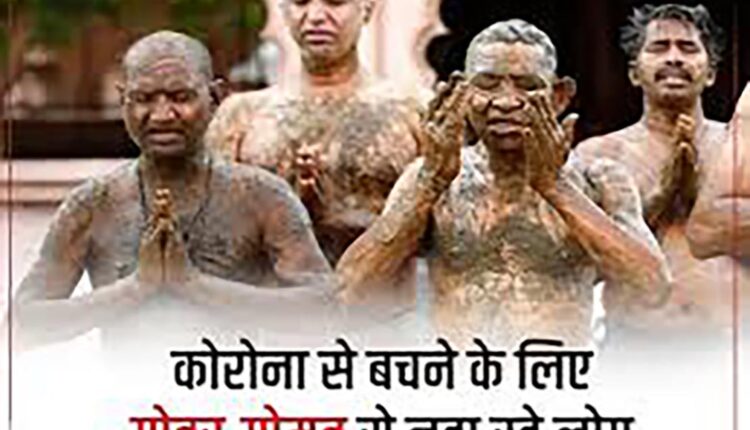taking bath with cow dung