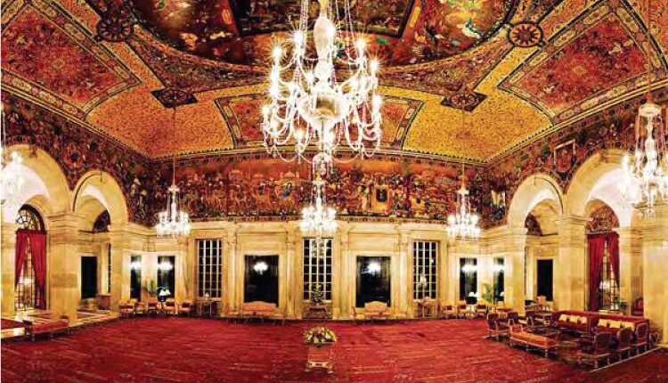 Rashtrapati Bhavan and a girl performing stunts on the road